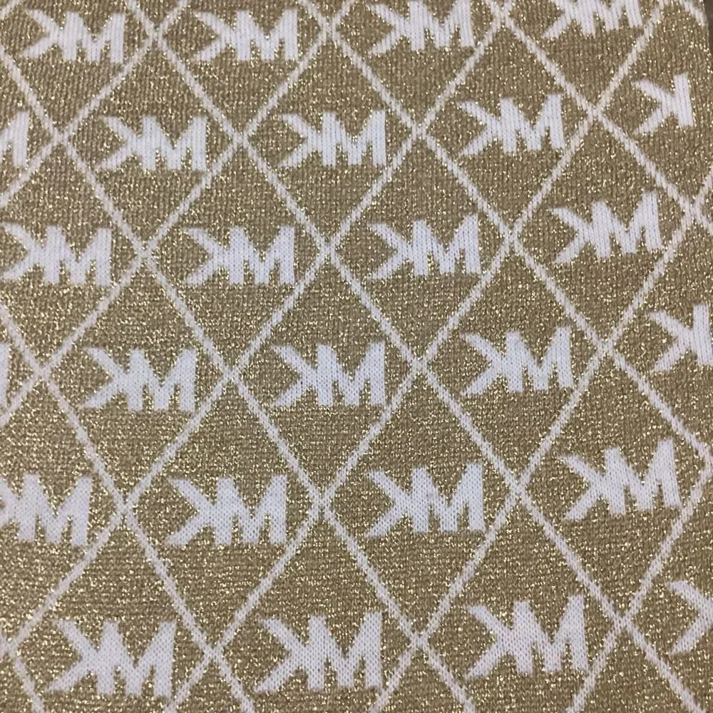 MICHAEL Michael Kors Signature Logo Sparkly Glittery Gold & Cream Colored Scarf
